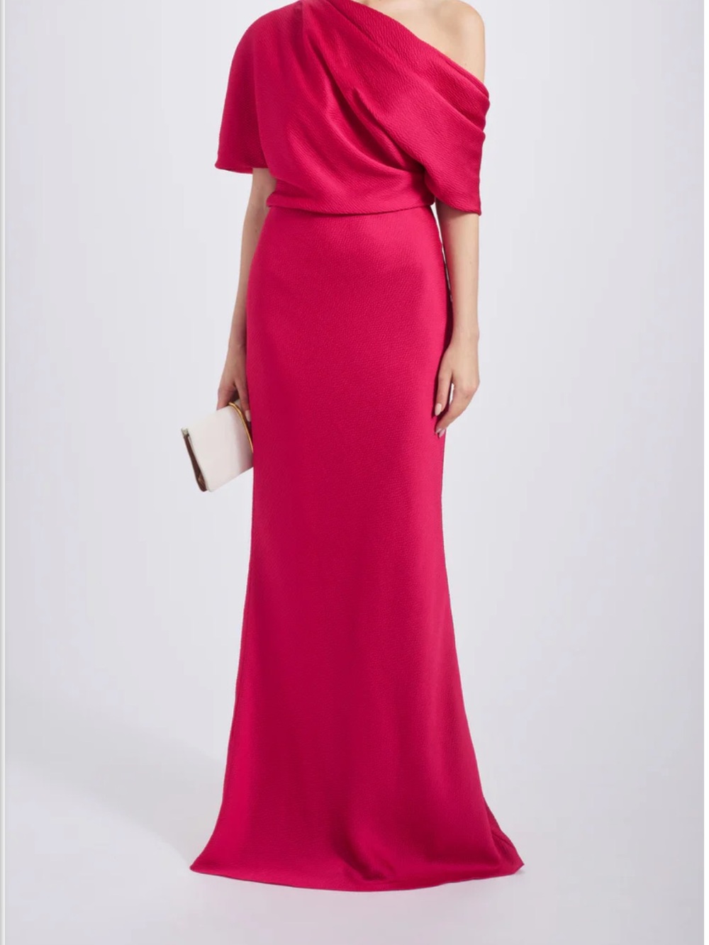Amsale Hammered Satin Off-the-Shoulder Dress